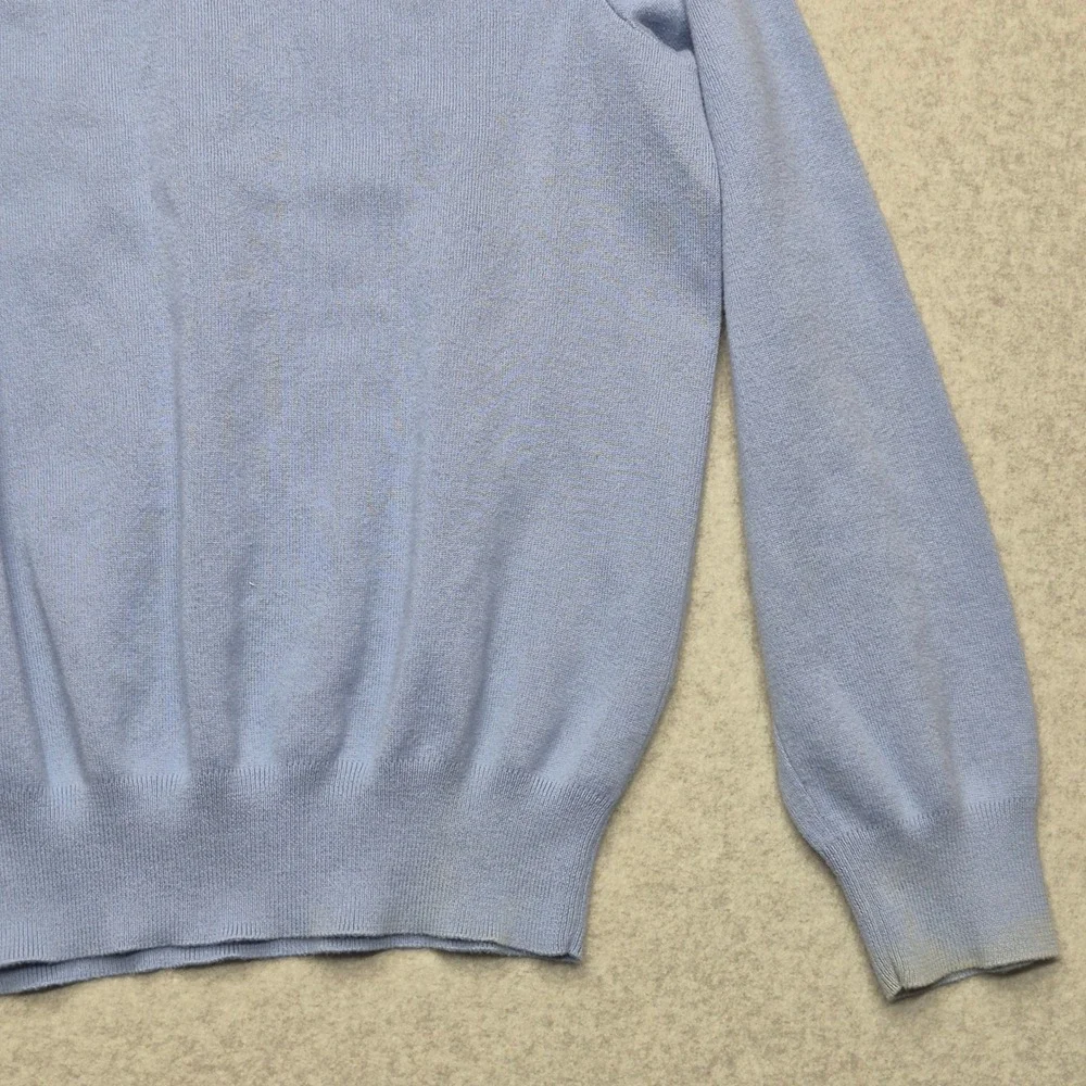 Polo Ralph Lauren Mens V-Neck Sweater Blue 100% Cotton Pony Logo Large